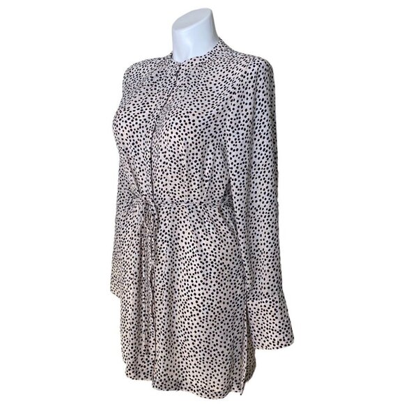 Chico's Dot-Print Smocked Tunic, Peony Petal Long Sleeves Chico's Size 2 (L) - Picture 9 of 11